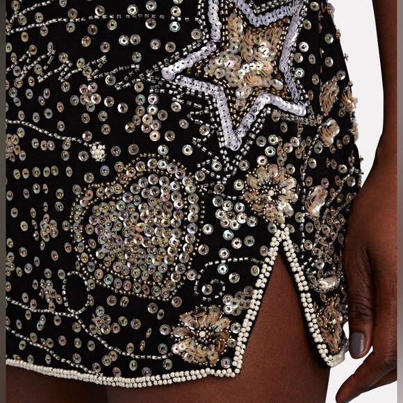 LoveShackFancy x Free People Lani Star Heart Embellished 6 / Sm Black MidRise - Picture 8 of 17